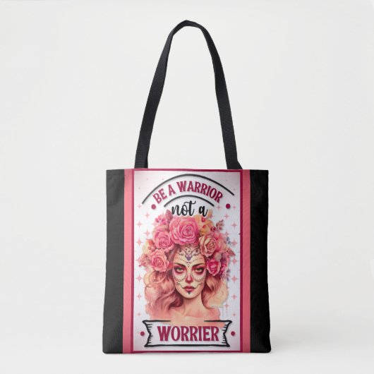 Tote Bag Crâne rose et joli sucre (Devant)