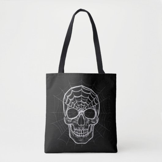 Tote Bag Crâne Spiderweb (Devant)