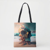 Tote Bag Crâne sur la plage (Devant)