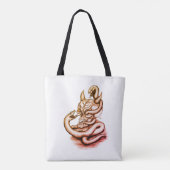 Tote Bag Crâne - Tête diabolique avec serpent (Dos)