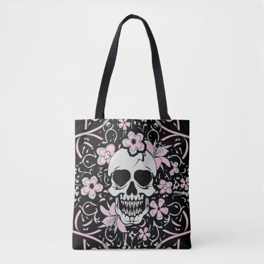 Tote Bag Crâne vintage Girly (Devant)