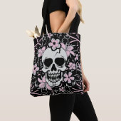 Tote Bag Crâne vintage Girly (De près)