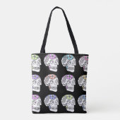 Tote Bag Crânes À Sucre Avec Fleurs (Dos)