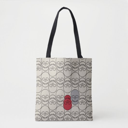 Tote Bag Crânes - Bone White et Bat Black (Devant)