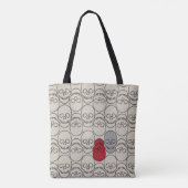 Tote Bag Crânes - Bone White et Bat Black (Dos)