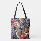 Tote Bag CRANES DE VOL, VAGUES, FLEURS DE PRINTEMPS Japonai (Dos)