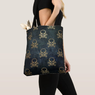 Tote Bag Crânes d'or Motif gothique