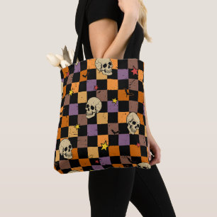Tote Bag Crânes et chauves-souris d'Halloween