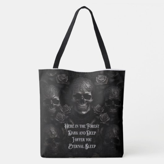 Tote Bag Crânes et sommeil éternel Rose (Dos)