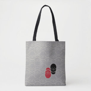 Tote Bag Crânes - Gris fantôme et Blanc osseux