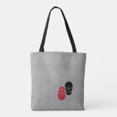 Tote Bag Crânes - Gris fantôme et Blanc osseux (Dos)