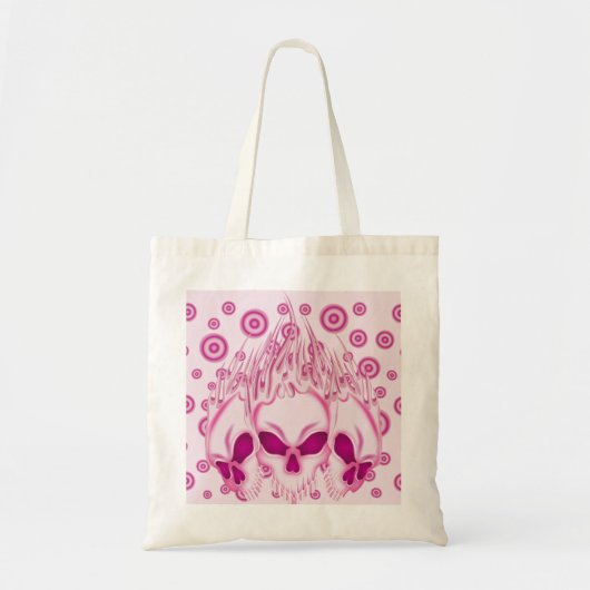 Tote Bag Crânes roses flamboyants (Devant)