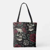 Tote Bag Crânes & Roses Rouges Floral Gothique (Dos)