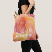 Tote Bag Cravate-Dye flamme rouge orange peint Aquarelle d' (De près)