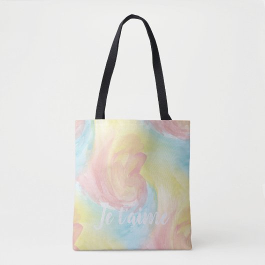Tote Bag Cravate-Dye Retro Pastel Peinture d'Aquarelle dans (Devant)