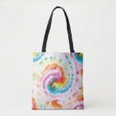 Tote Bag Cravate spirale, motif tourbillon arc-en-ciel (Devant)