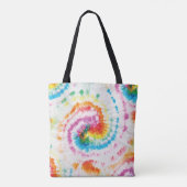 Tote Bag Cravate spirale, motif tourbillon arc-en-ciel (Dos)