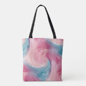 Tote Bag Cravate-teinture rose et bleu Peinture d'aquarelle (Dos)