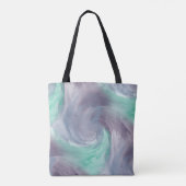Tote Bag Cravate-teinture violet vert peint Aquarelle dans  (Dos)