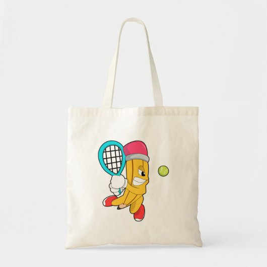 Tote Bag Crayon au tennis avec raquette de tennis (Devant)