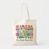 Tote Bag Crayon de couleur Professeur Nom Classe (Devant)