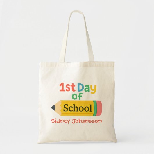 Tote Bag Crayon pour le 1er jour d'école (Devant)