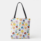 Tote Bag Crayon Sesame Pals Party Pattern (Dos)