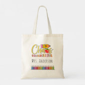 Tote Bag Crayons Arc-en-ciel Enseignante de Maternelle (Dos)