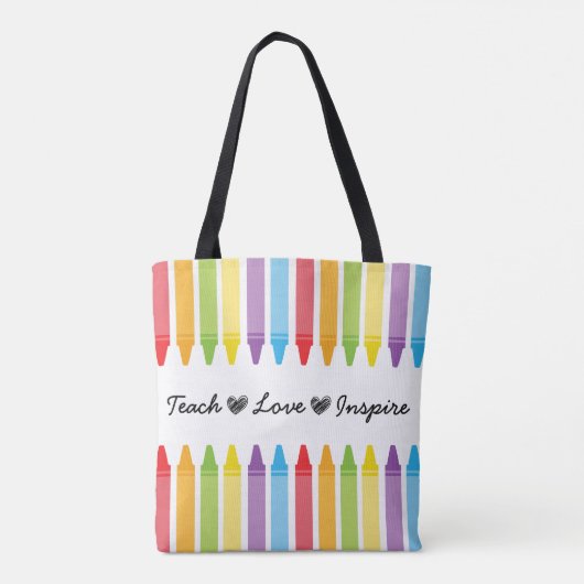 Tote Bag Crayons arc-en-ciel personnalisés Appréciation de  (Dos)