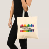 Tote Bag Crayons couleur arc-en-ciel Personnalisé (Devant (produit))