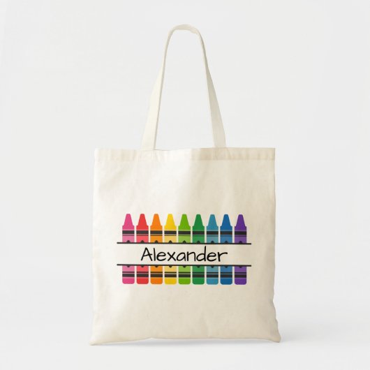 Tote Bag Crayons couleur arc-en-ciel Personnalisé (Devant)