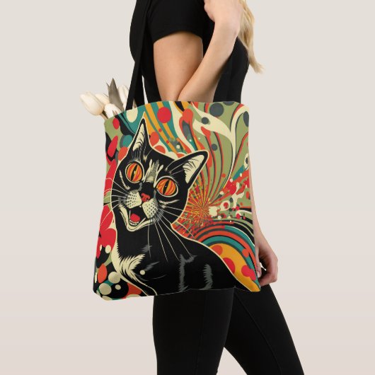 Tote Bag Crazy Cat (De près)