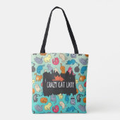 Tote Bag Crazy Cat Lady Cute et Playay Cat Motif (Dos)