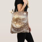 Tote Bag Cream Pale Gold Moon Timeless Elegance (De près)