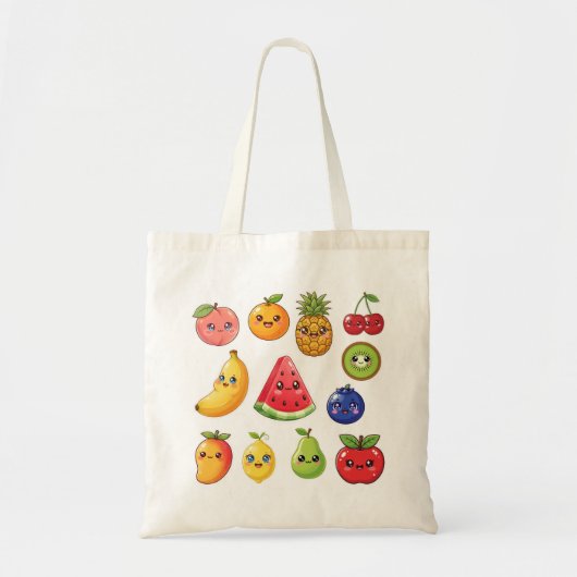 Tote Bag Create Your Own Kawaii Fruit Pattern  (Devant)