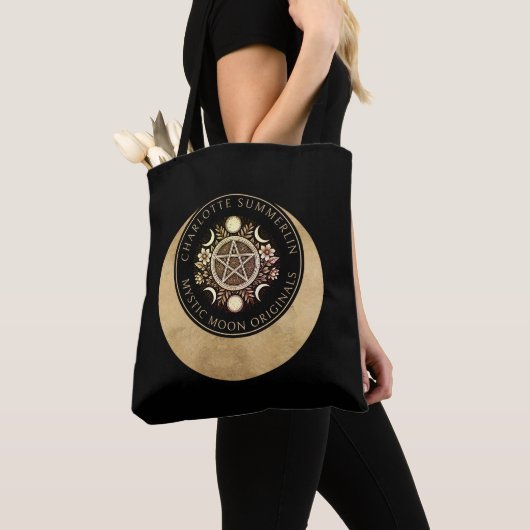Tote Bag Créateur de bijoux Céleste Mystique Lune (De près)