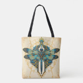 Tote Bag Création artistique de libellule complexe (Dos)