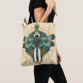 Tote Bag Création artistique de libellule complexe (De près)