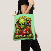 Tote Bag Création de café Alien drôle, trop vieux pour ça (De près)
