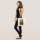 Tote Bag Création Écossaise : Vache des Highlands, Château (Devant (modèle))