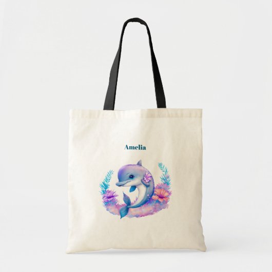 Tote Bag Créature Mer Dauphin Cute (Devant)