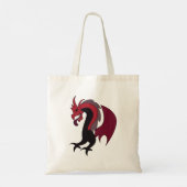 Tote Bag Créature mythique Dragon Rouge Noir (Dos)