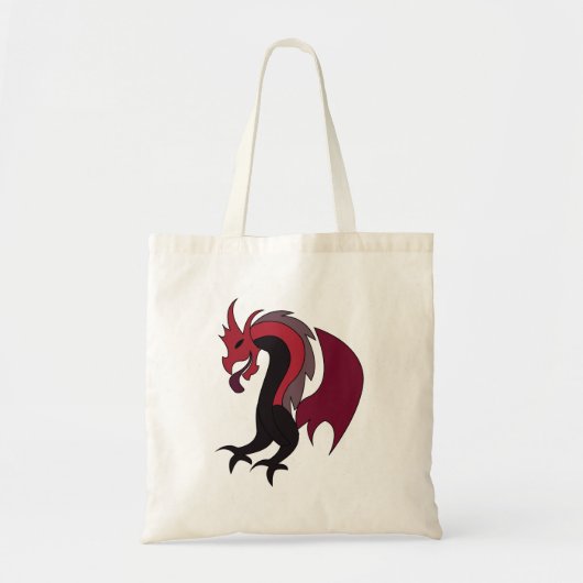 Tote Bag Créature mythique Dragon Rouge Noir (Devant)