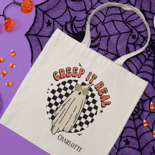 Tote Bag Creep It Real Funny Halloween Nom du fantôme rétro
