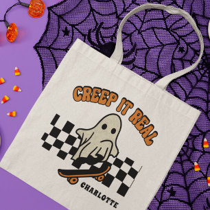 Tote Bag Creep It Real Halloween Skateboarding Nom du fantô