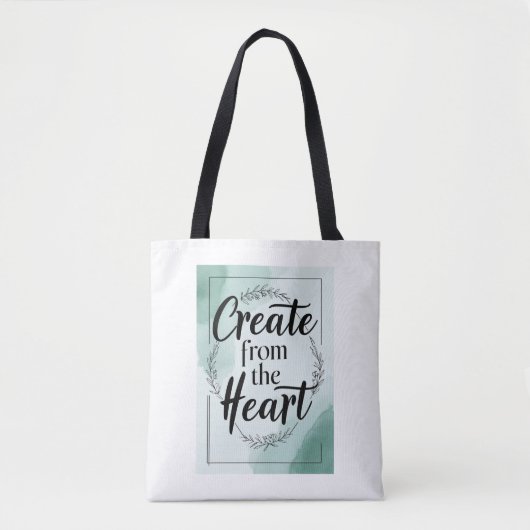 Tote Bag Créer avec cœur option 2 (Devant)