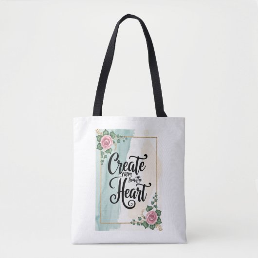 Tote Bag Créer avec le cœur (Devant)