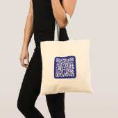 Tote Bag Créer un code QR scannable | Bleu foncé modifiable (Devant (produit))