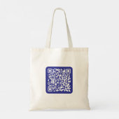 Tote Bag Créer un code QR scannable | Bleu foncé modifiable (Dos)