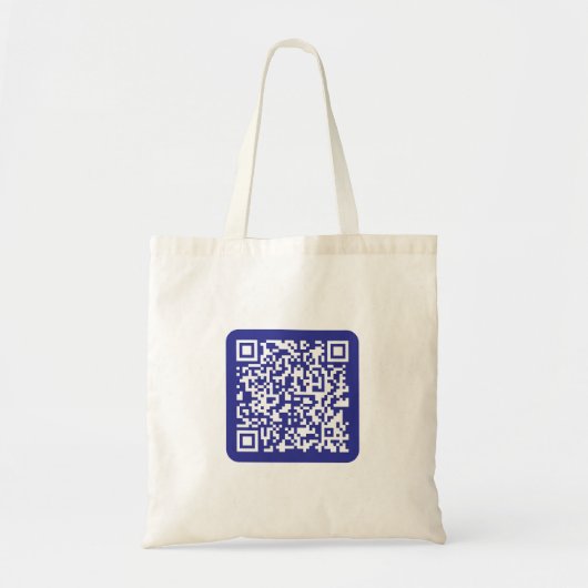 Tote Bag Créer un code QR scannable | Bleu foncé modifiable (Devant)
